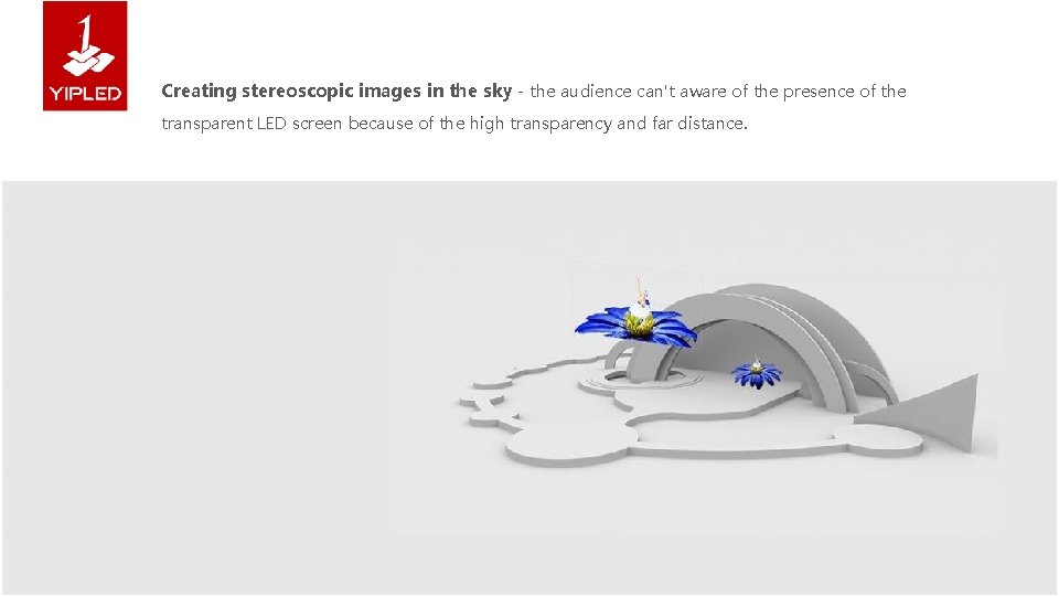 Creating stereoscopic images in the sky - the audience can't aware of the presence