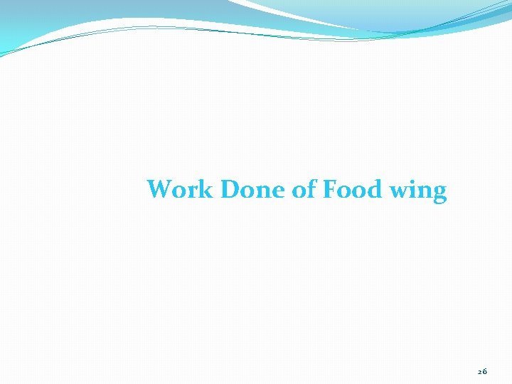 Work Done of Food wing 26 