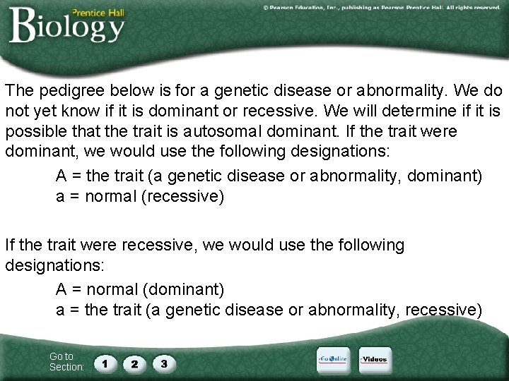 The pedigree below is for a genetic disease or abnormality. We do not yet