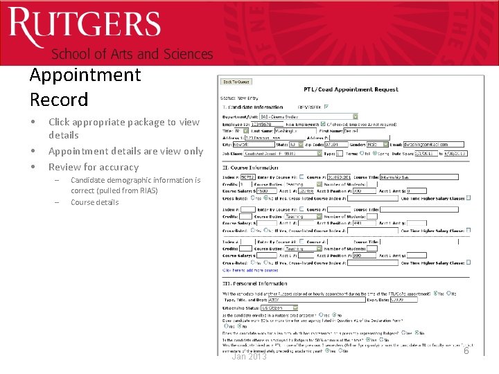 Optional Presentation Title Appointment Record • • • Click appropriate package to view details