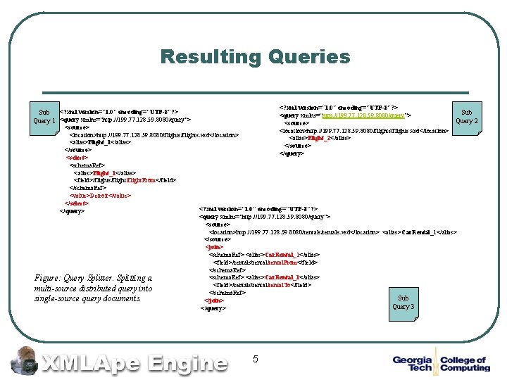 Resulting Queries <? xml version="1. 0" encoding="UTF-8"? > <query xmlns=“http: //199. 77. 128. 59: