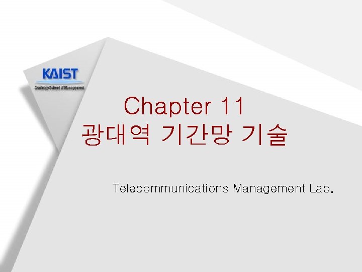 Chapter 11 광대역 기간망 기술 Telecommunications Management Lab. 