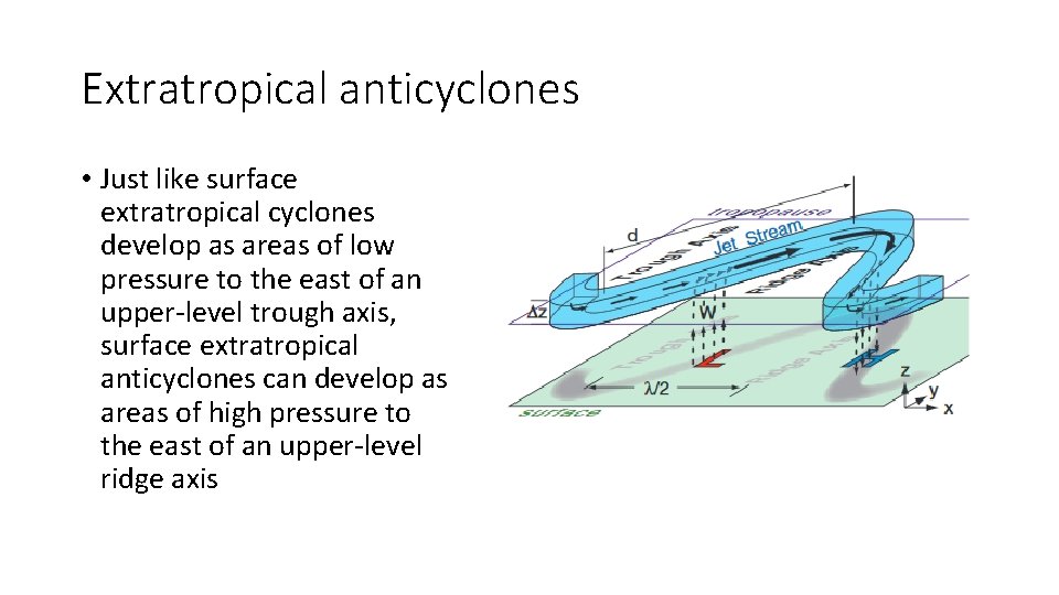 Extratropical anticyclones • Just like surface extratropical cyclones develop as areas of low pressure