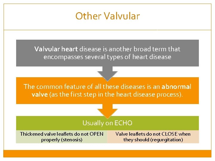 Other Valvular heart disease is another broad term that encompasses several types of heart