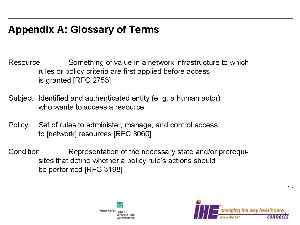 Appendix A: Glossary of Terms Resource Something of value in a network infrastructure to