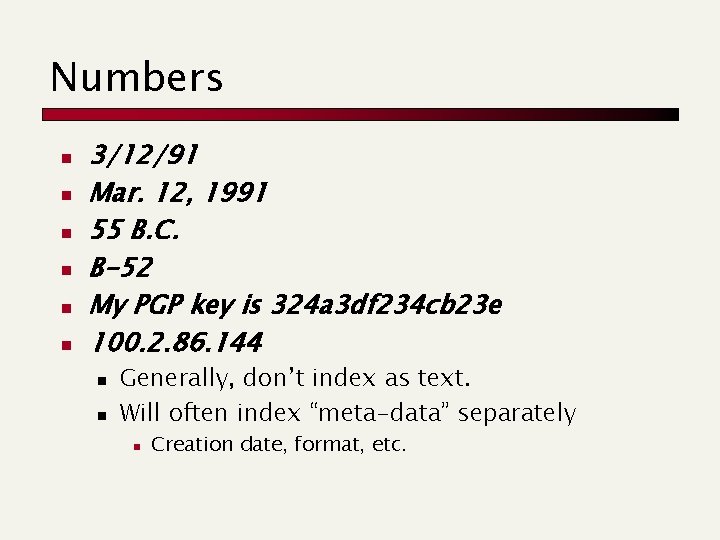 Numbers n n n 3/12/91 Mar. 12, 1991 55 B. C. B-52 My PGP