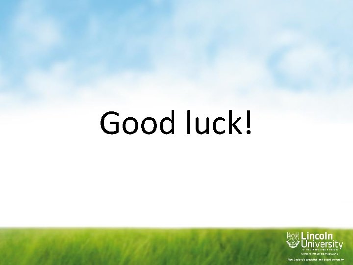 Good luck! 