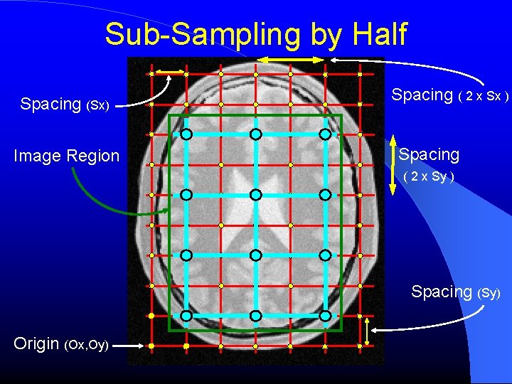 Sub-Sampling by Half Spacing (Sx) Image Region Spacing ( 2 x Sx ) Spacing