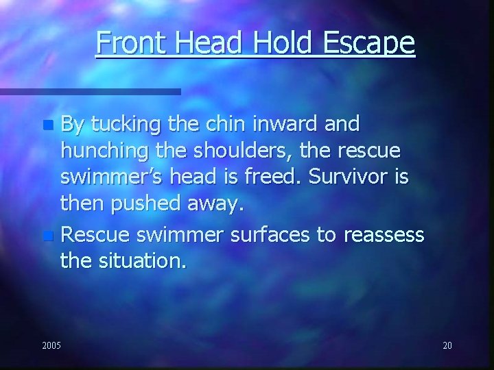 Front Head Hold Escape By tucking the chin inward and hunching the shoulders, the