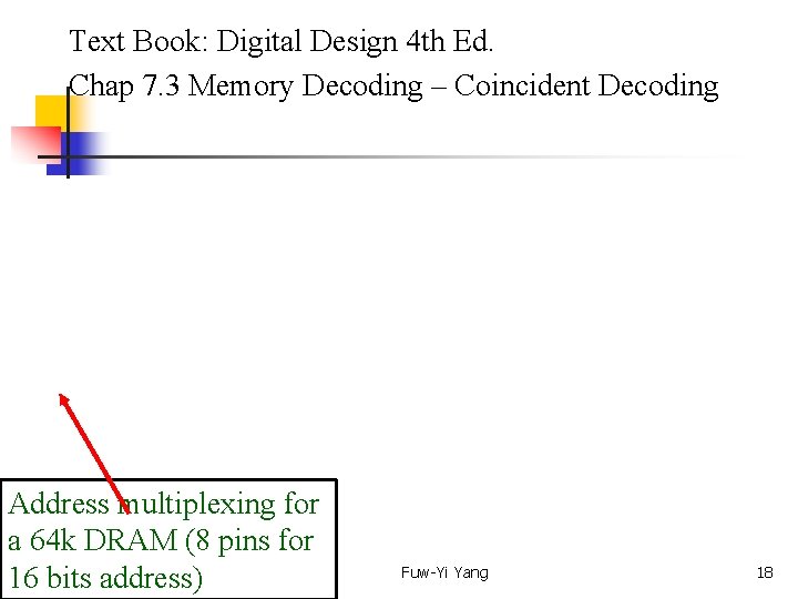  Text Book: Digital Design 4 th Ed. Chap 7. 3 Memory Decoding –