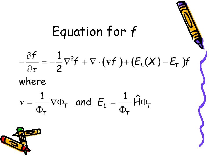 Equation for f 