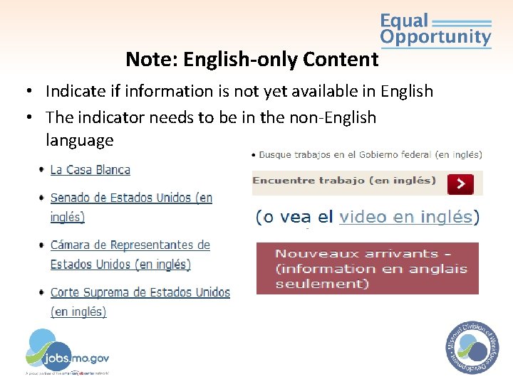 Note: English-only Content • Indicate if information is not yet available in English • Note: English-only Content • Indicate if information is not yet available in English •
