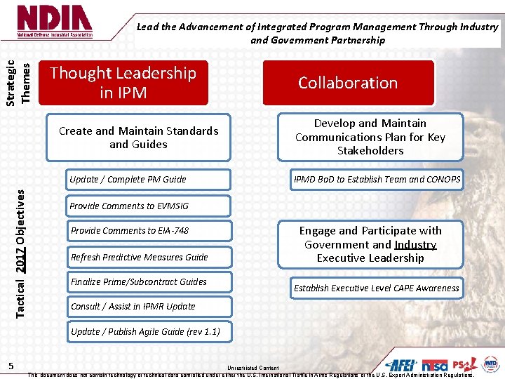 Strategic Themes Lead the Advancement of Integrated Program Management Through Industry and Government Partnership