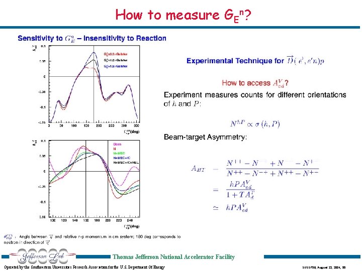 How to measure GEn? Thomas Jefferson National Accelerator Facility Operated by the Southeastern Universities