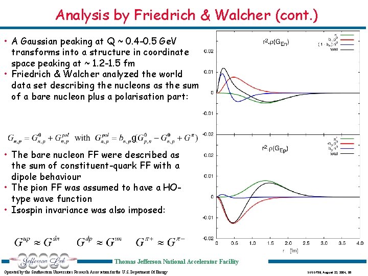 Analysis by Friedrich & Walcher (cont. ) • A Gaussian peaking at Q ~