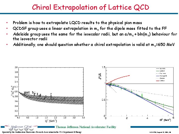 Chiral Extrapolation of Lattice QCD • • Problem is how to extrapolate LQCD results