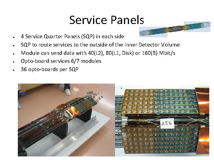 Service Panels ● ● ● 4 Service Quarter Panels (SQP) in each side SQP