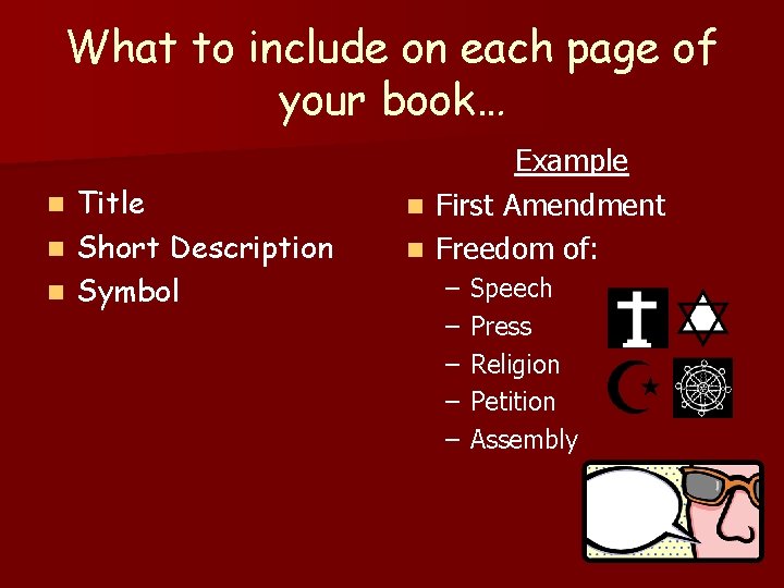 What to include on each page of your book… Title n Short Description n