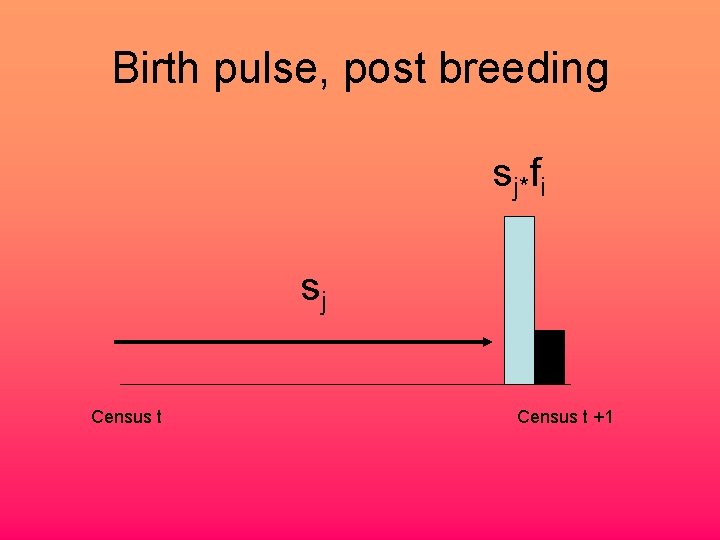 Birth pulse, post breeding sj*fi sj Census t +1 Birth pulse, post breeding sj*fi sj Census t +1