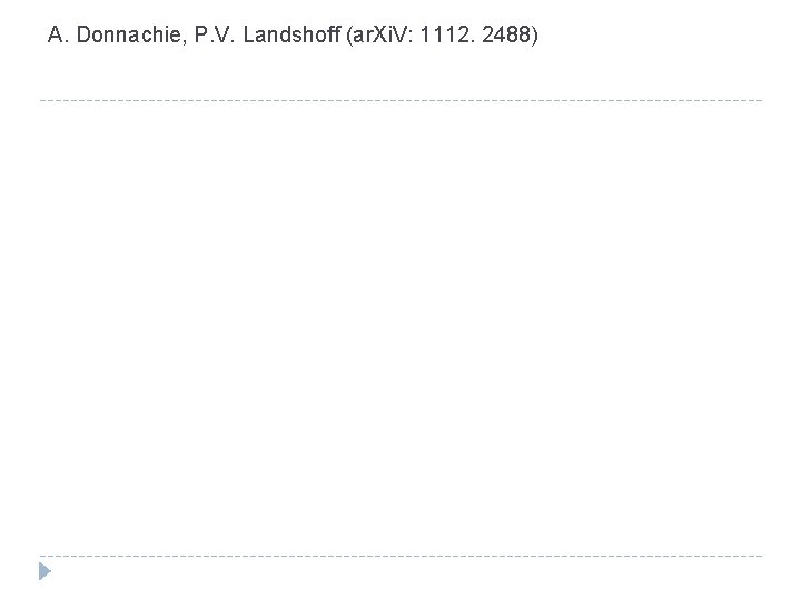 A. Donnachie, P. V. Landshoff (ar. Xi. V: 1112. 2488) A. Donnachie, P. V. Landshoff (ar. Xi. V: 1112. 2488)