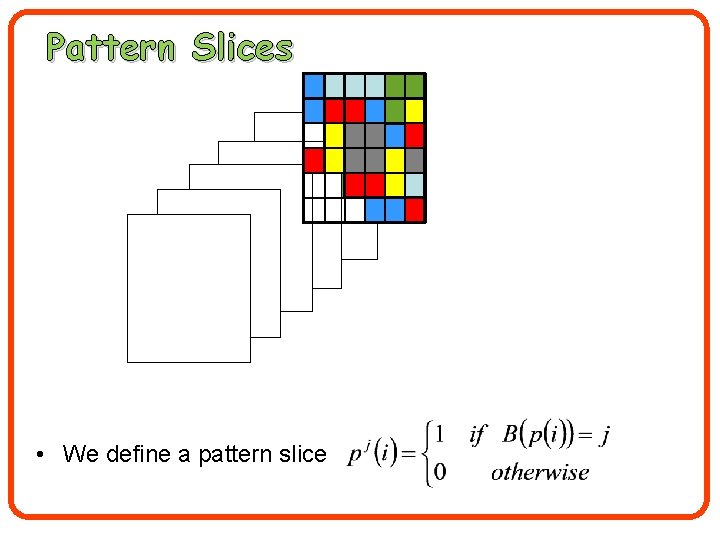 Pattern Slices • We define a pattern slice 