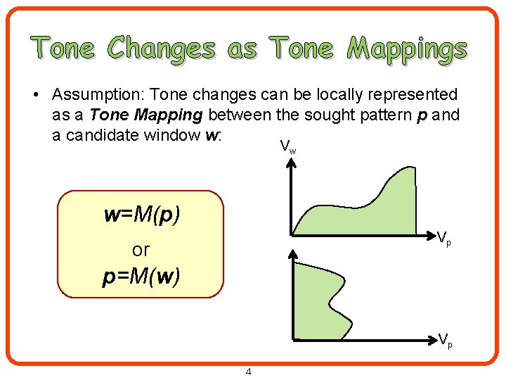 Tone Changes as Tone Mappings • Assumption: Tone changes can be locally represented as