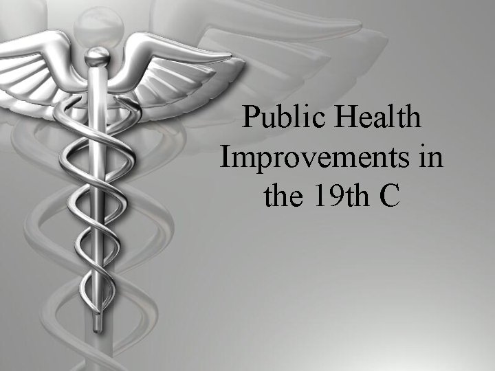 Public Health Improvements in the 19 th C 