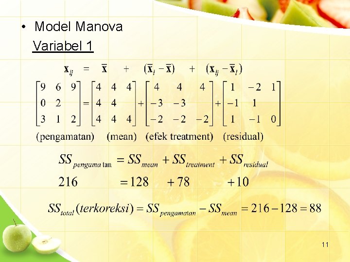  • Model Manova Variabel 1 11 