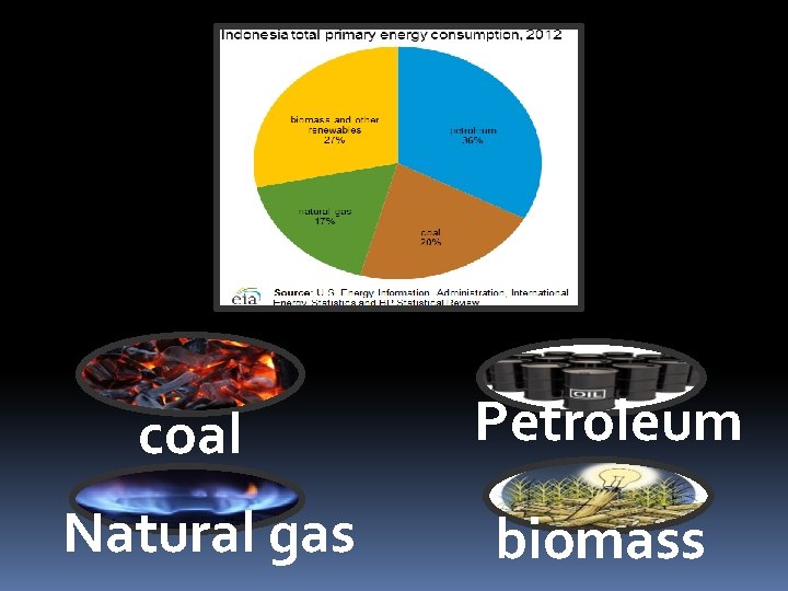 coal Natural gas Petroleum biomass 