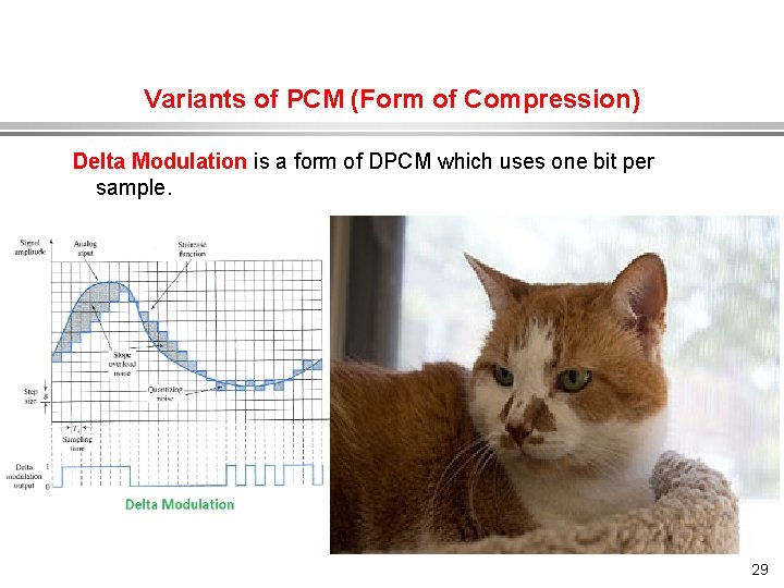 Variants of PCM (Form of Compression) Delta Modulation is a form of DPCM which