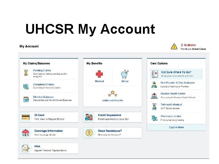 UHCSR My Account 