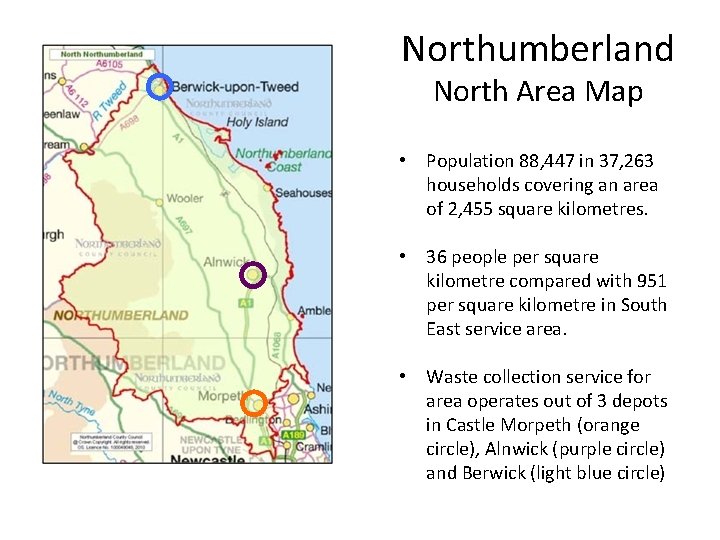 Northumberland North Area Map • Population 88, 447 in 37, 263 households covering an
