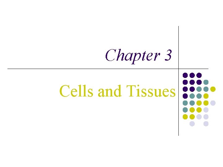 Chapter 3 Cells and Tissues 