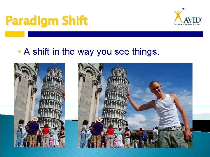 Paradigm Shift • A shift in the way you see things. 