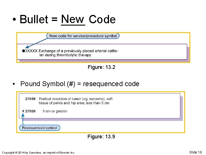  • Bullet = New ____ Code Figure: 13. 2 • Pound Symbol (#)