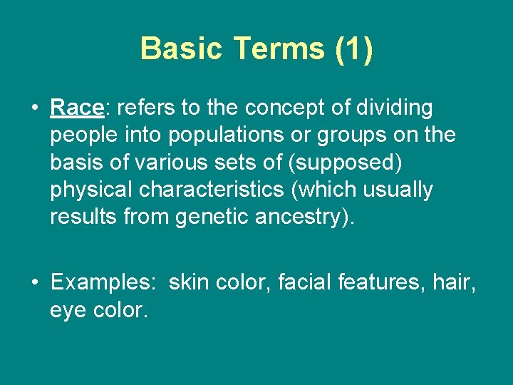 The Beginning An introduction to terminology used to