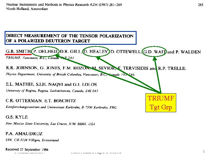 Tensor Target Polarization At Triumf Erich Vogt Triumf