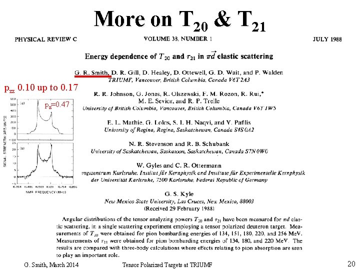 Tensor Target Polarization At Triumf Erich Vogt Triumf