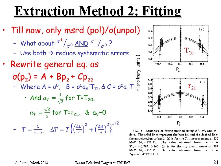 Extraction Method 2: Fitting • T 20 G. Smith, March 2014 Tensor Polarized Targets
