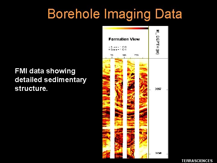 Borehole Imaging Data FMI data showing detailed sedimentary structure. TERRASCIENCES 