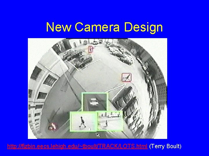 New Camera Design http: //fizbin. eecs. lehigh. edu/~tboult/TRACK/LOTS. html (Terry Boult) 