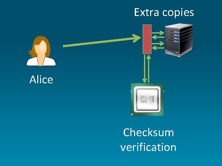 Extra copies Alice Checksum verification 