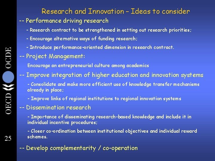 Research and Innovation – Ideas to consider -- Performance driving research - Research contract