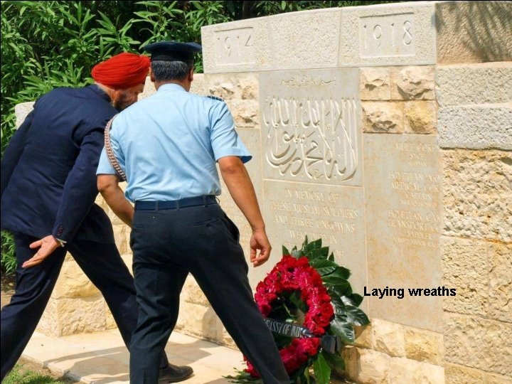 Laying wreaths 