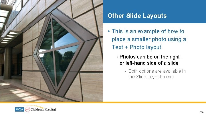 Other Slide Layouts • This is an example of how to place a smaller