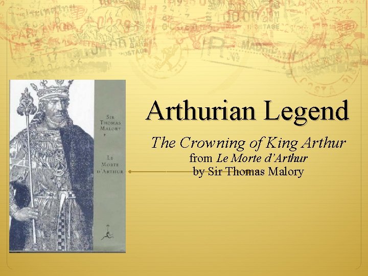 Arthurian Legend The Crowning of King Arthur from Le Morte d’Arthur by Sir Thomas