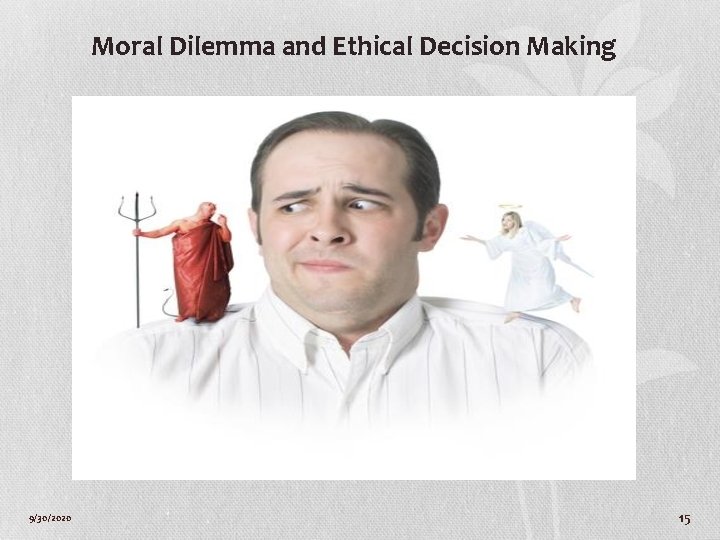 Moral Dilemma and Ethical Decision Making 9/30/2020 15 