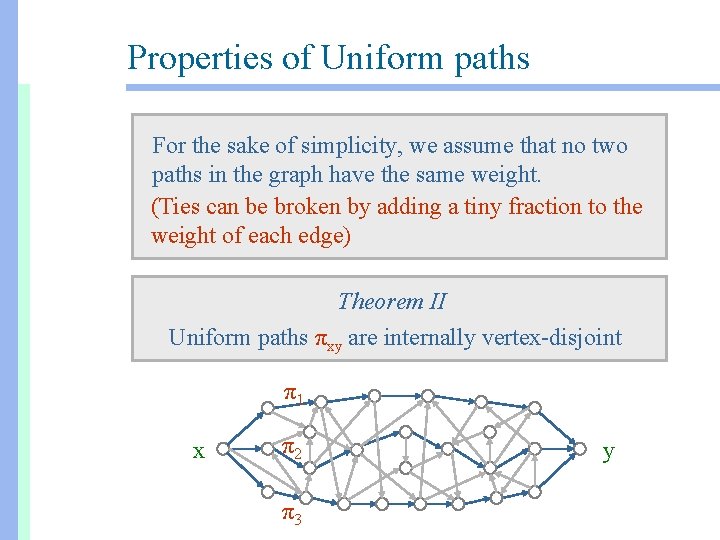 Properties of Uniform paths For the sake of simplicity, we assume that no two