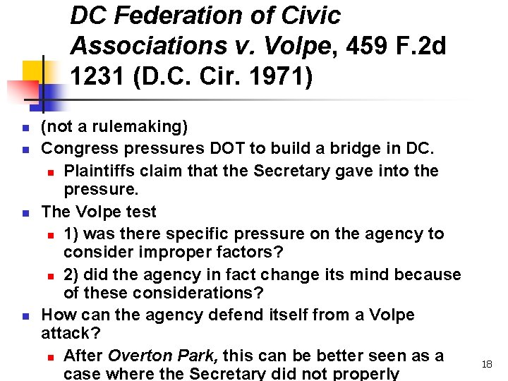 DC Federation of Civic Associations v. Volpe, 459 F. 2 d 1231 (D. C.