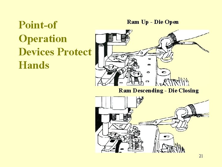 Point-of Operation Devices Protect Hands Ram Up - Die Open Ram Descending - Die